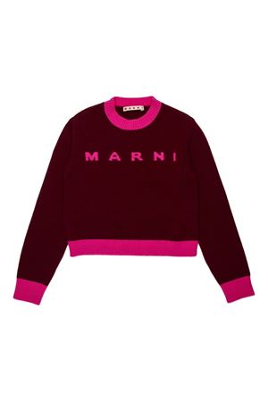 maglione in lana bordeaux MARNI KIDS | M00993M00ML0M434